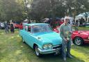 BIG WIN: David Hallett won the best car in show award for his turquoise blue 1961 Ford Consul 315 Classic