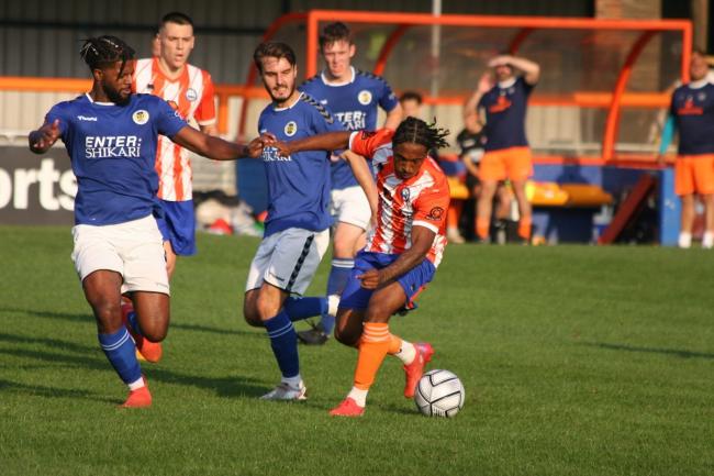 On the ball: Braintree Town's Gianni Crichlow in action against St Albans City. Picture by JON WEAVER