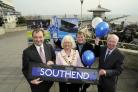 City calls - the late Sir David Amess (third, back) with Southend councillors and fellow Southend MP James Duddridge, pictured campaigning for Southend to be made a city
