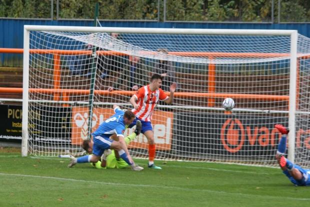 Staying put - Kyran Clements scores for Braintree Town Picture: by JON WEAVER