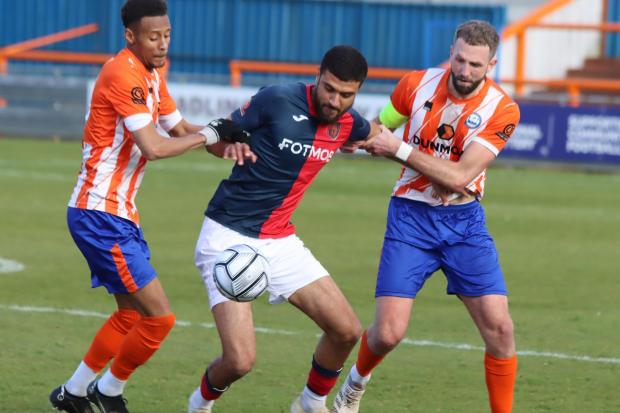 Gripping stuff: Luke Pennell (right) made the most appearances for Braintree Town in the 2021-22 season Picture: JON WEAVER