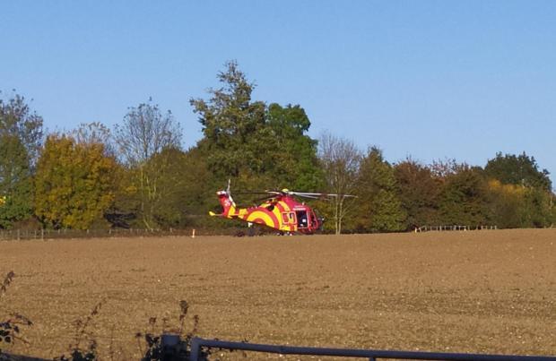 Braintree and Witham Times: Response - the air ambulance landed in an adjacent field