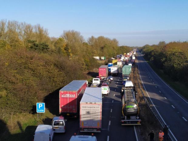 Braintree and Witham Times: Queues - traffic fell to a standstill