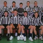 Star striker: Olly, back row, third from the right, in his school football days