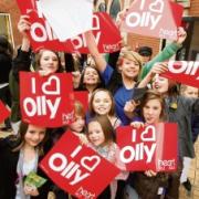 Devoted: Young fans were bowled over when they saw Olly Murs