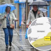 A yellow weather warning has been issued from 10am today until midnight. Picture: PA
