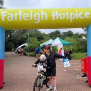 Keen cyclist David van Haaren and his pup Woody at the Cycle for Life event 2021
