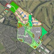 The masterplan outlines the fourth step of the development in red