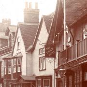 A view of 69-71 in 1913 looking up High Street from the Swan  (by permission Kevin Fuller).
