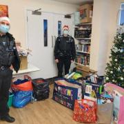 Police with presents from a previous campaign