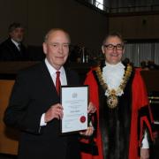 Remembered - Special council award ceremony, then mayor Andrew Moring presents to Alan Hurst in April 2016