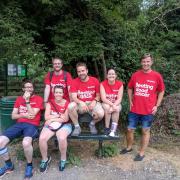 CHARITY CHALLENGE: Marcus (far left) and friends took on a charity walk five years ago