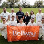 Donation - Simon Cheek, captain of the second team at Hatfield Peverel Cricket Club, and Bellway sales advisor Sophie Payne, with the club’s first team