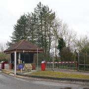 The entrance to RAF Wethersfield, where the Home Office is housing asylum seekers