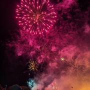COLOURFUL SKIES: Fireworks going off at the Witham Rugby Club show