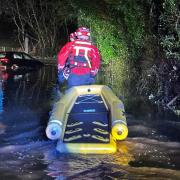 Saved - specially trained water rescue firefighters were called to rescue the woman