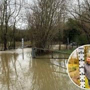Flood prone - An image of Bulford Lane in Black Notley and an inset of concerned resident Wayne Everitt