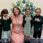 Delighted - John Bunyan Primary School and Nursery Headteacher Lisa Waters, and pupils