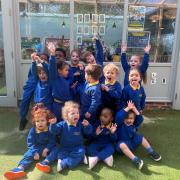 Happy - nursery students at St. Margaret's Prep School