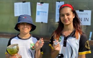 County champions: Braintree Bowmen duo Hari Shukla and Amelia Chumber have won gold at the Essex County Archery Target Championships.