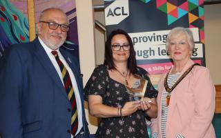 Award - Julia with Lisa Jarentowski, ACL Essex Principal and Councillor Tony Ball