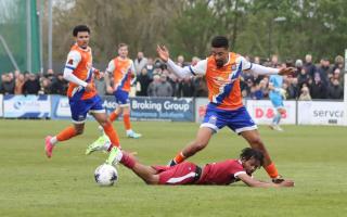 On target: Reggie Lambe scored a dramatic extra-time winner for Braintree Town against Worthing to secure them promotion to the National League.