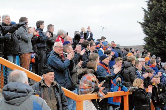 Braintree’s win against Cheltenham last weekend attracted the second-biggest home league attendance of the season with a crowd of 1,138 but the Iron will need to increase their capacity if they go up this year. Picture: Alan Stuckey
